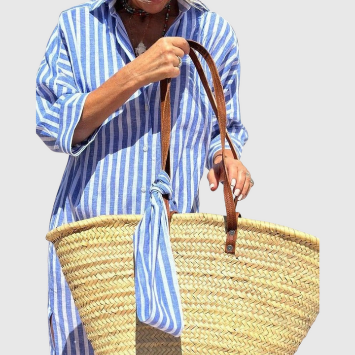 Elodie | Robe Chemise Rayée Chic