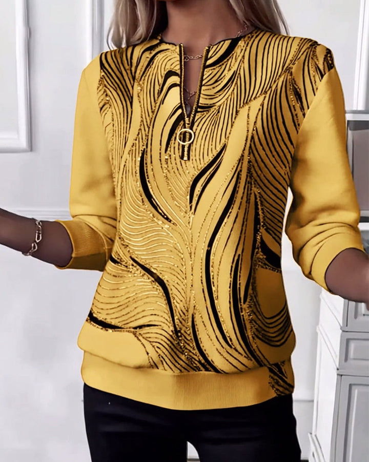 Avora Lyon | Sweat-shirt décontracté imprimé zippé