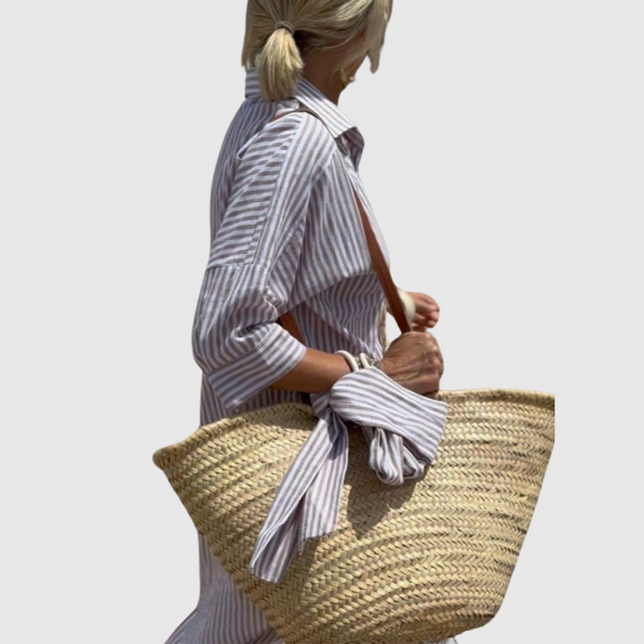 Elodie | Robe Chemise Rayée Chic