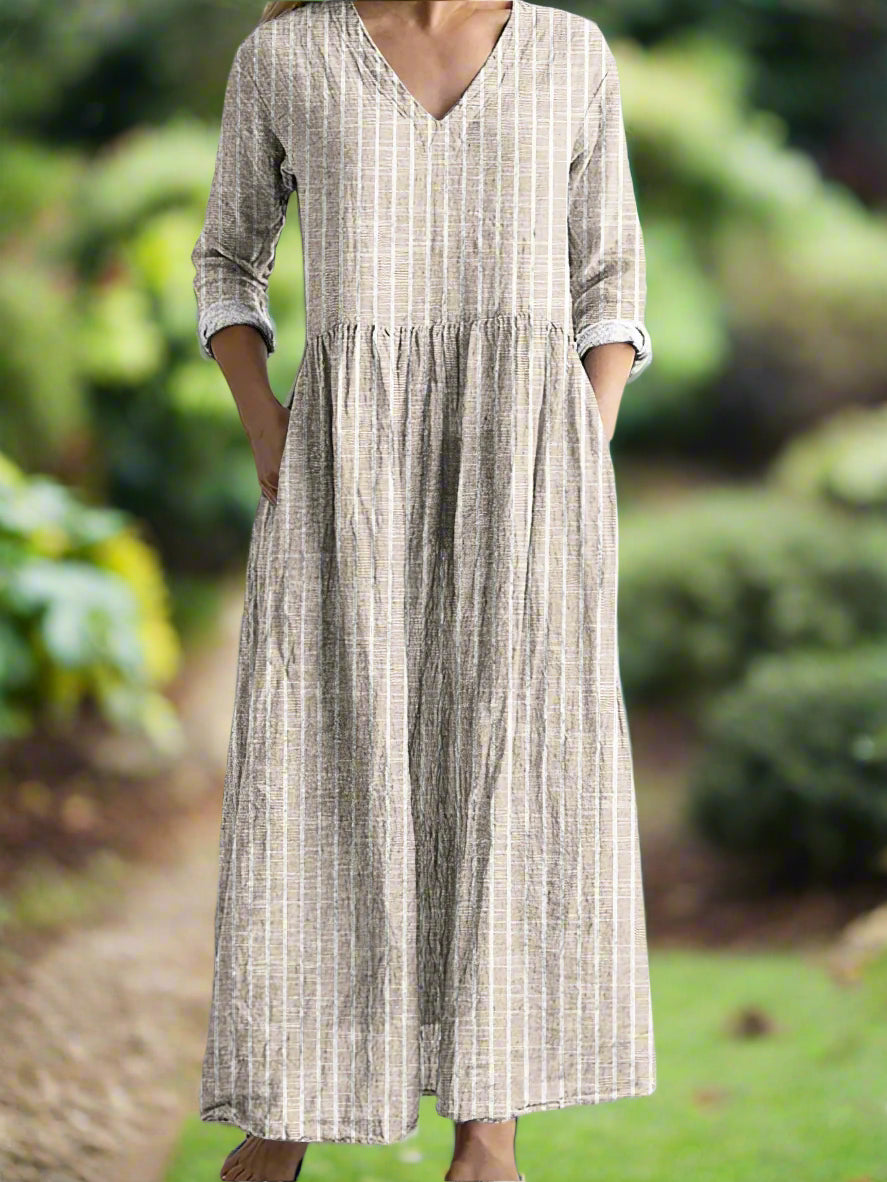 Dabria | Robe Rayée Classique Décontractée