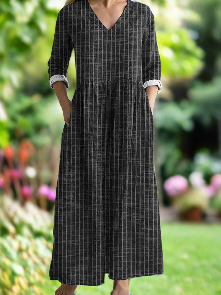 Dabria | Robe Rayée Classique Décontractée