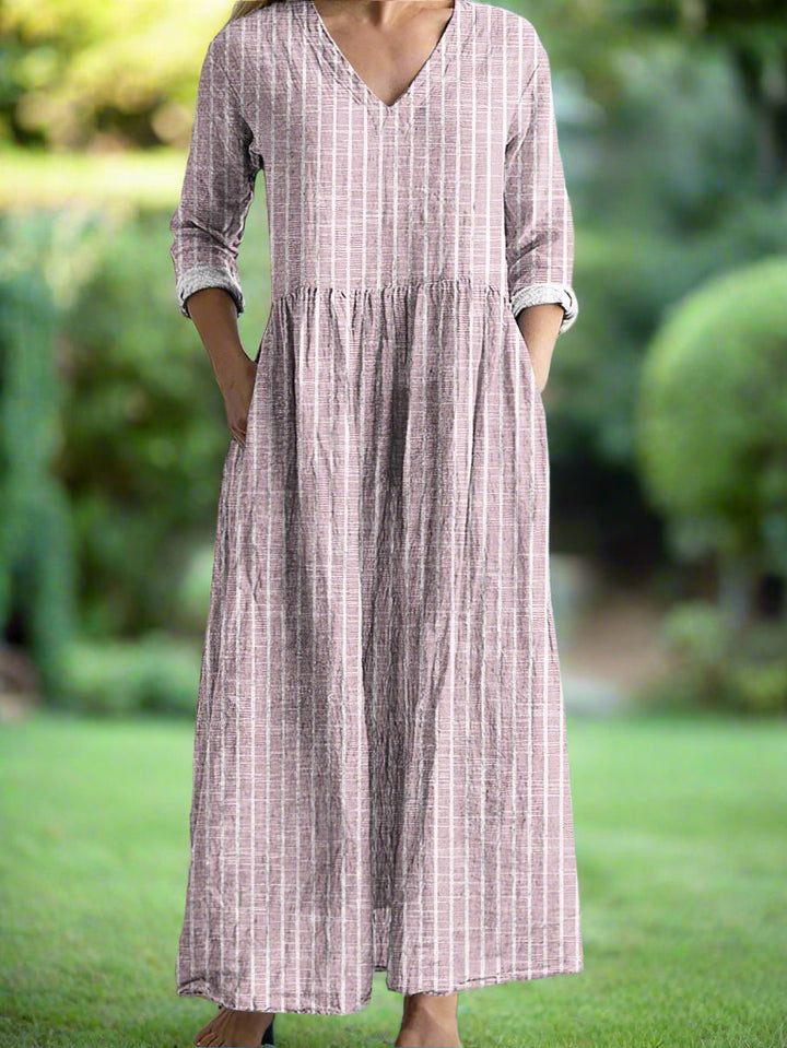 Dabria | Robe Rayée Classique Décontractée